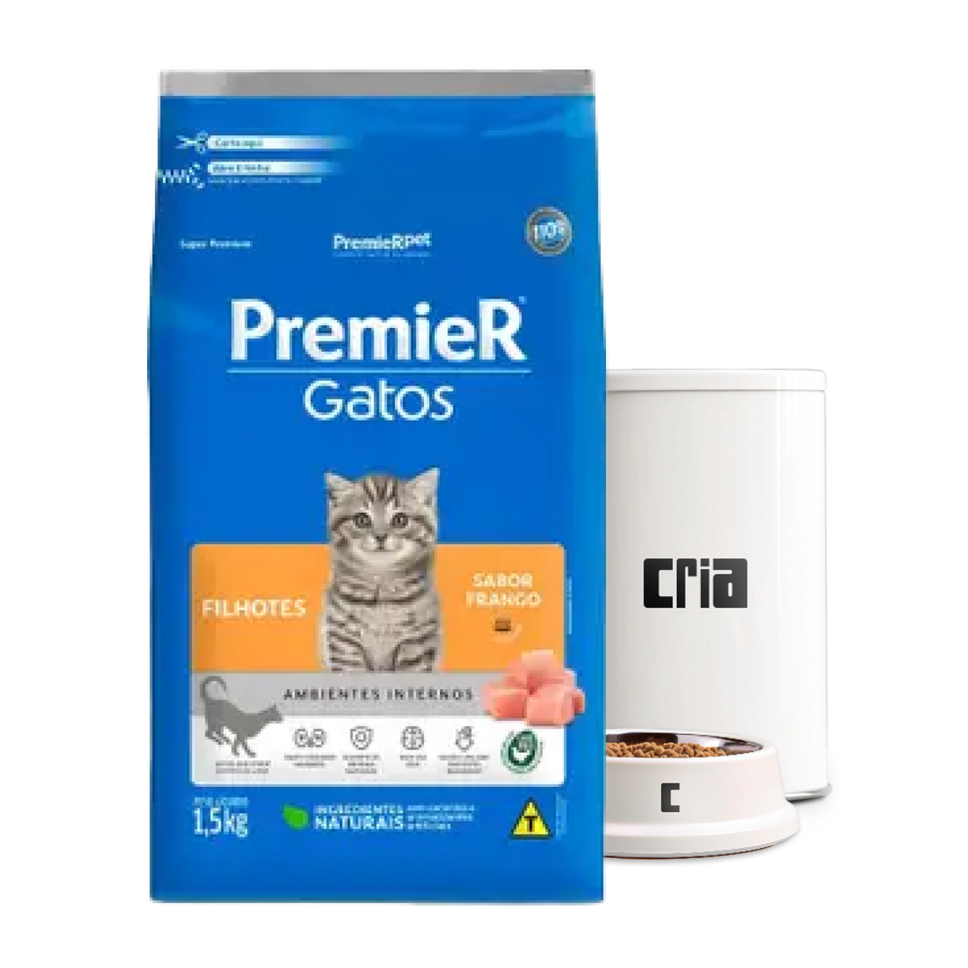 PremieR Gatos Filhotes Ambientes Internos Sabor Frango- Ração a Granel (venda por 100g)