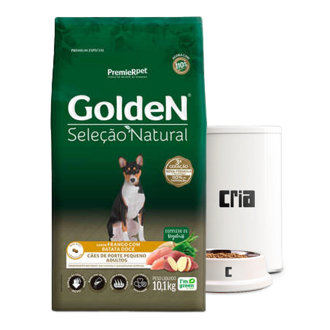 Golden Seleção Natural Cães Adultos Porte Pequeno Sabor Frango e Batata Doce