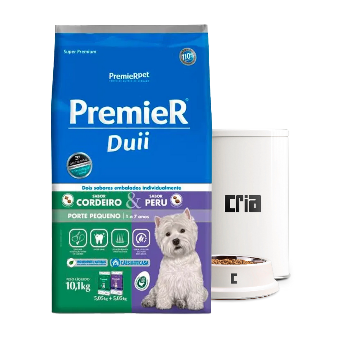 PremieR Cães Adultos Porte Pequeno Ambientes Internos Duii Sabores Cordeiro e Peru