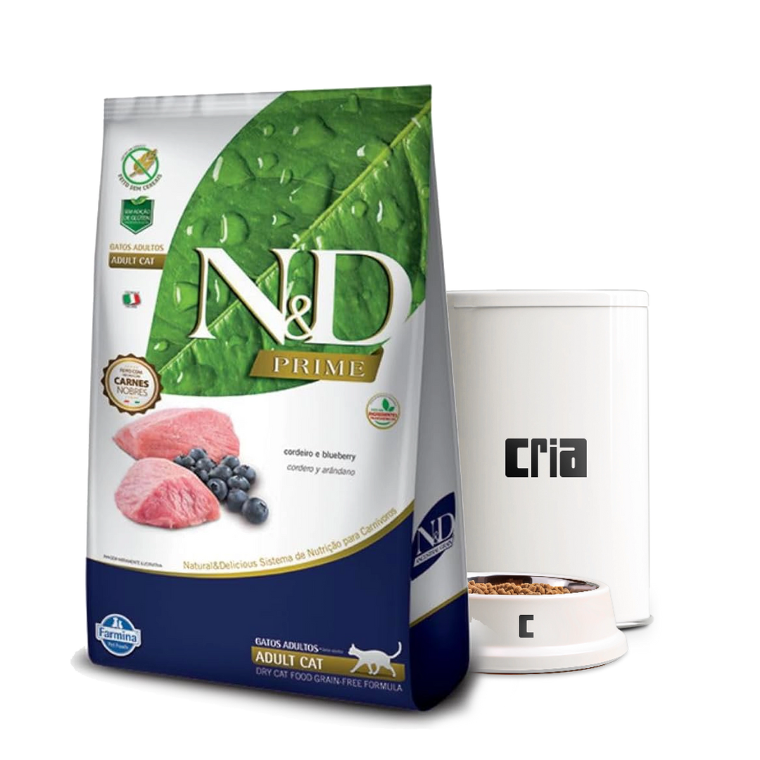 N&D Ancestral Grain Gatos Adultos Sabor Cordeiro e Blueberry- Ração a Granel (venda por 100g)