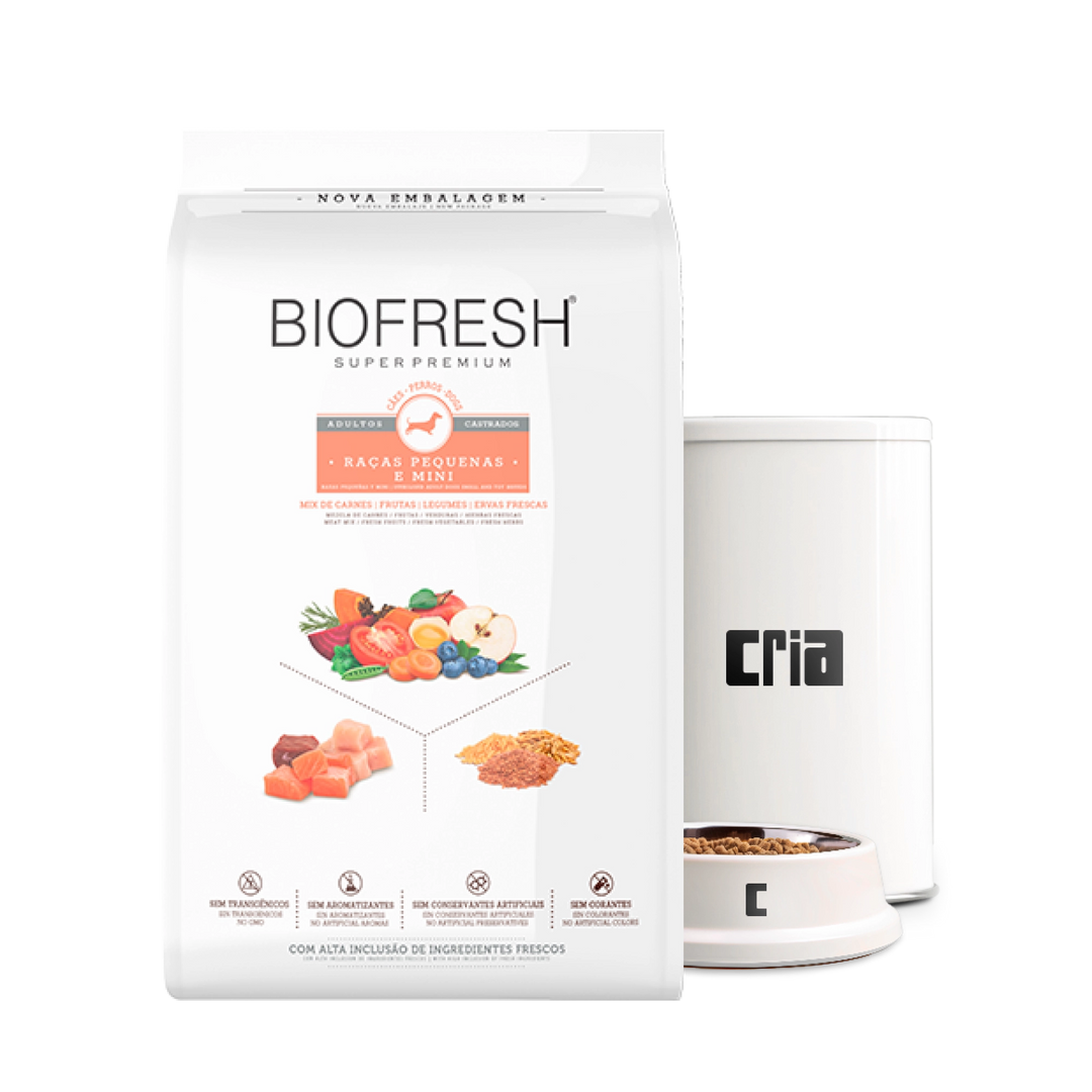 Biofresh Cães Adultos Castrados Porte Mini ou Pequeno Sabor Mix de Carnes