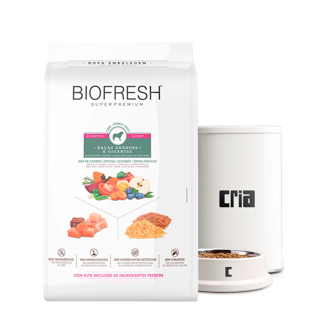 Biofresh Light Cães Adultos Porte Grande ou Gigante Sabor Mix de Carnes