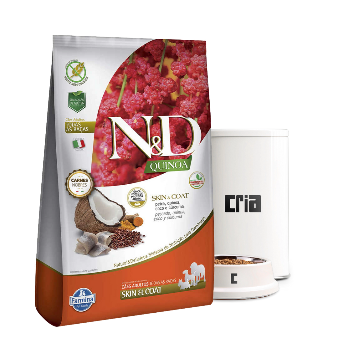 N&D Quinoa Skin & Coat Cães Adultos Sabor Peixe