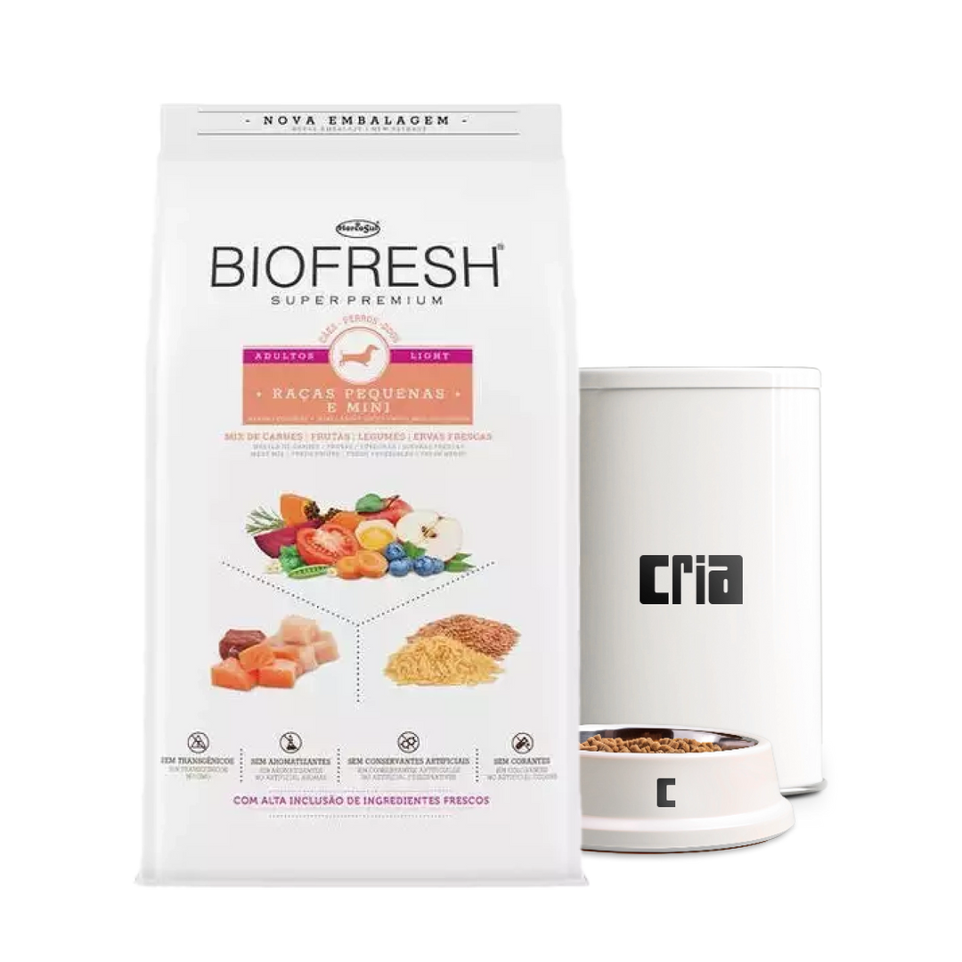 Biofresh Light Cães Adultos Porte Mini ou Pequeno Sabor Mix de Carnes