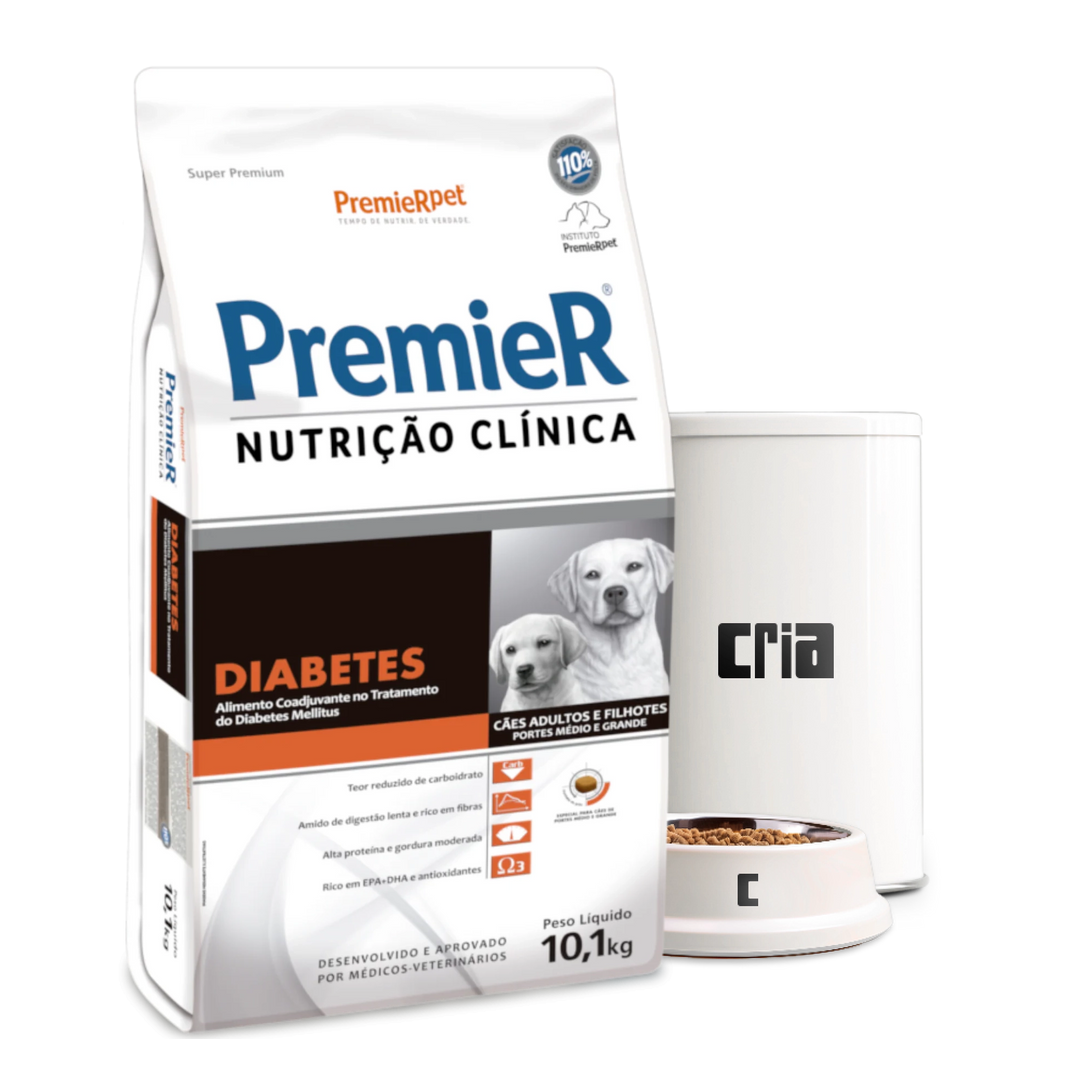 PremieR Nutrição Clínica Diabetes Cães Porte Médio ou Grande