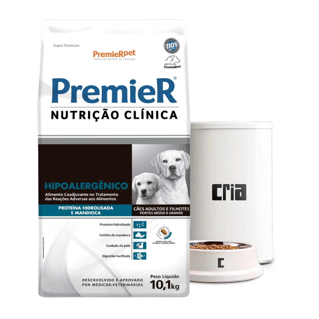 PremieR Nutrição Clínica Hipoalergênico Proteína Hidrolisada Cães Porte Médio ou Grande