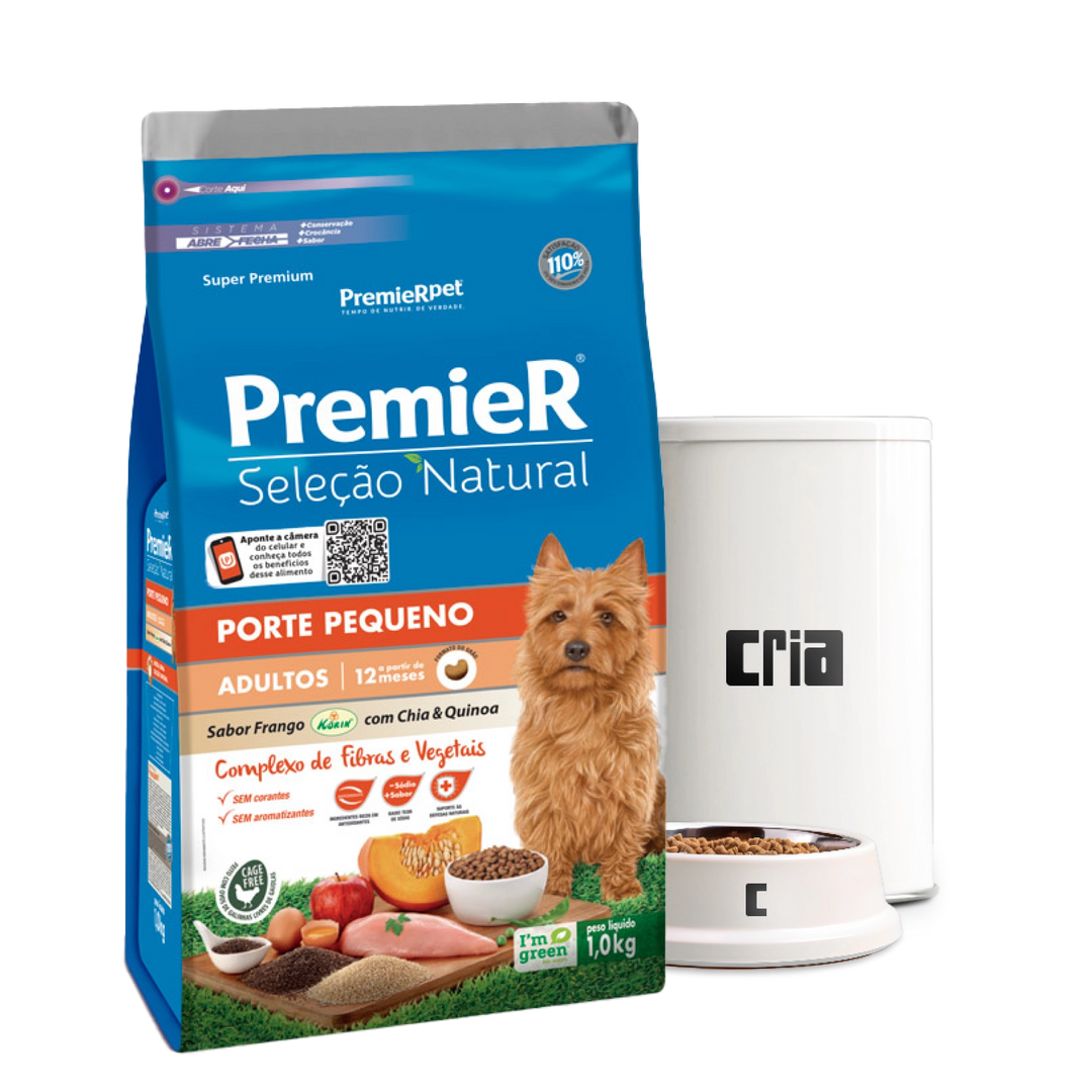 PremieR Seleção Natural Cães Adultos Porte Pequeno Sabor Frango Korin com Chia e Quinoa