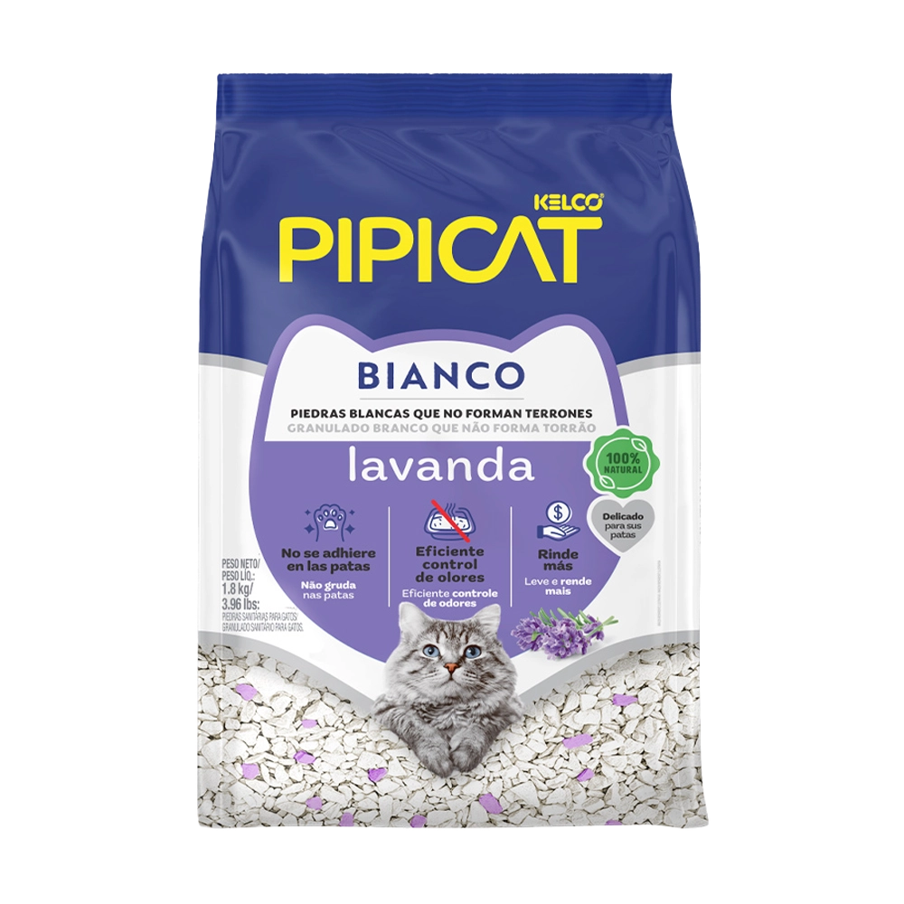 Areia Pipicat Bianco Lavanda para gatos 1,8kg