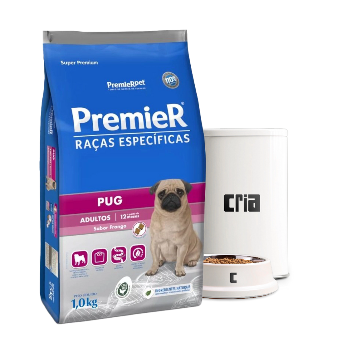 PremieR Raças Específicas Pug Cães Adultos Sabor Frango- Ração a Granel (venda por 100g)