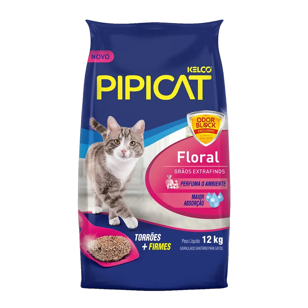 Areia Pipicat Classic Floral Odor Block para gatos 12 kg