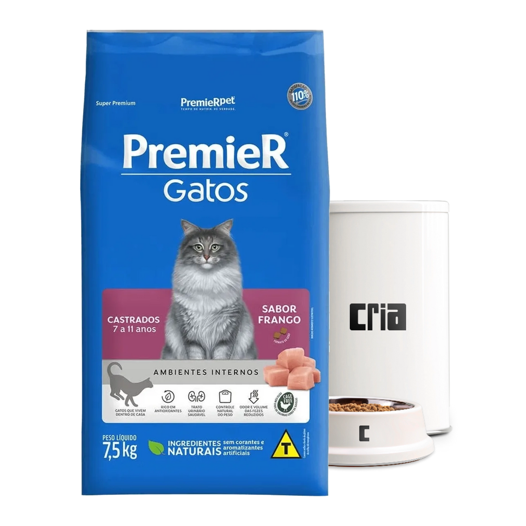 PremieR Gatos Castrados 7 a 11 anos Sabor Frango- Ração a Granel (venda por 100g)