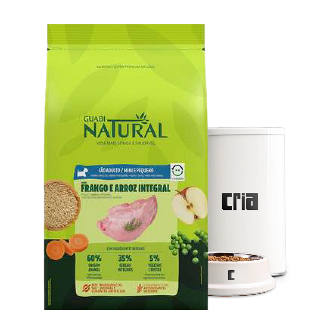 Guabi Natural Cães Adultos Porte Pequeno ou Mini Sabor Frango e Arroz Integral