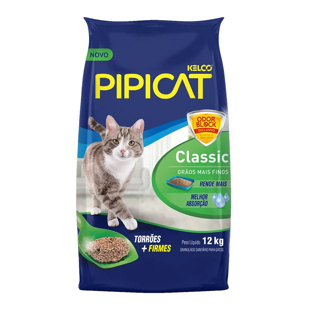 Areia Pipicat Classic Odor Block para gatos 12 kg