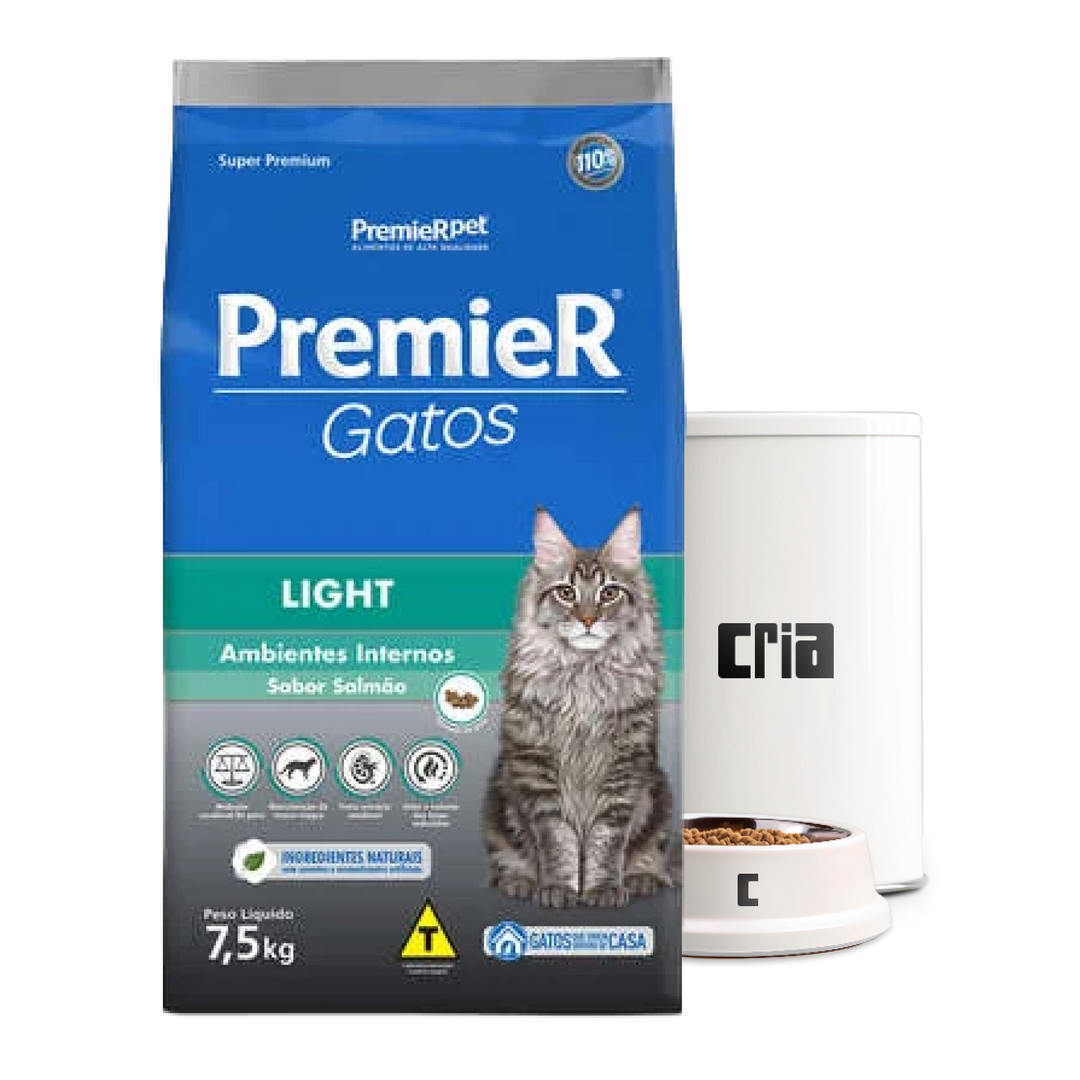 PremieR Light Gatos Adultos Ambientes Internos Sabor Salmão- Ração a Granel (venda por 100g)