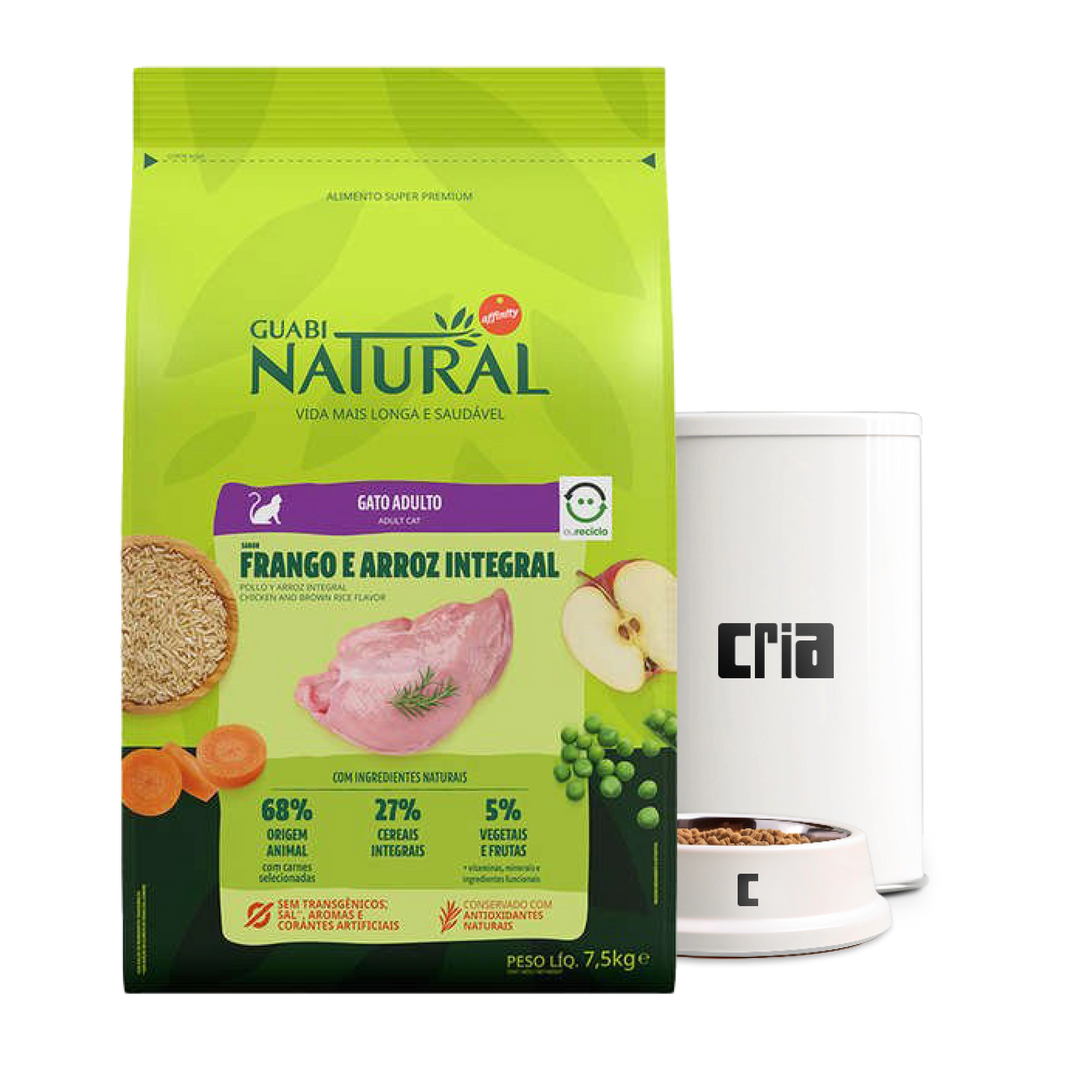 Guabi Natural Gatos Adultos Sabor Frango e Arroz Integral