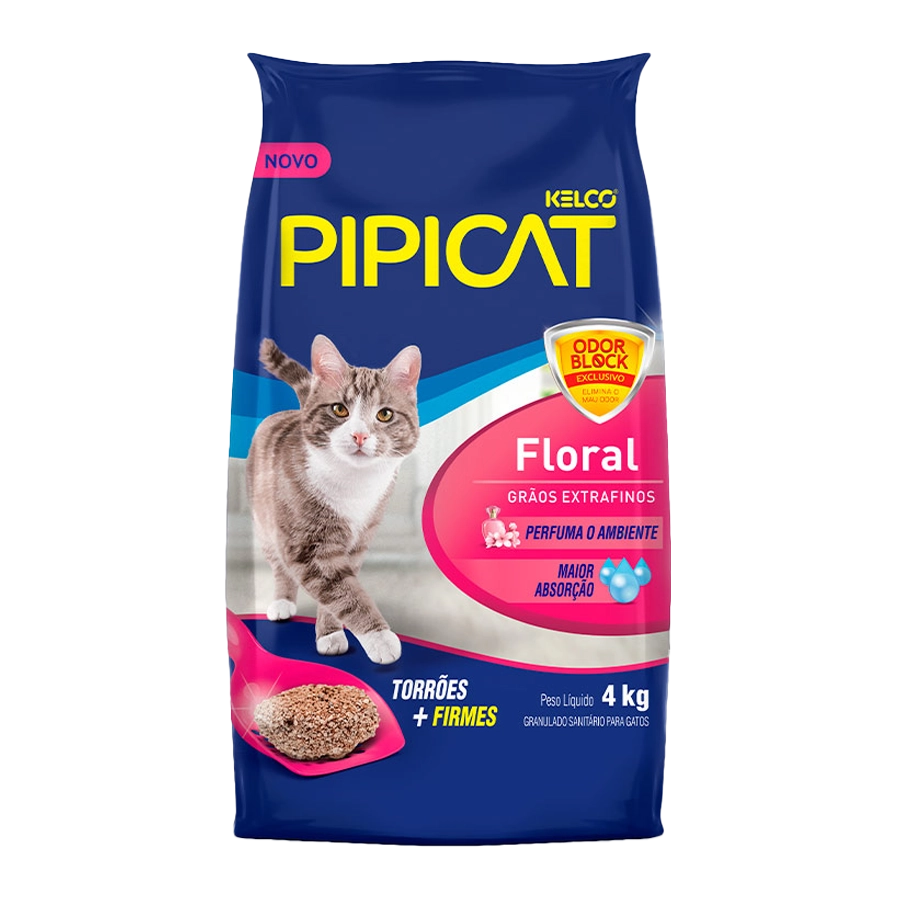 Areia Pipicat Classic Floral Odor Block para gatos 4 kg